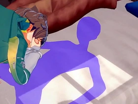 《为美好的世界献上祝福》男同版 - 和真激烈性爱[手交、口交、被操第一视角] - 日本动漫游戏色情同性 black gay hot porn